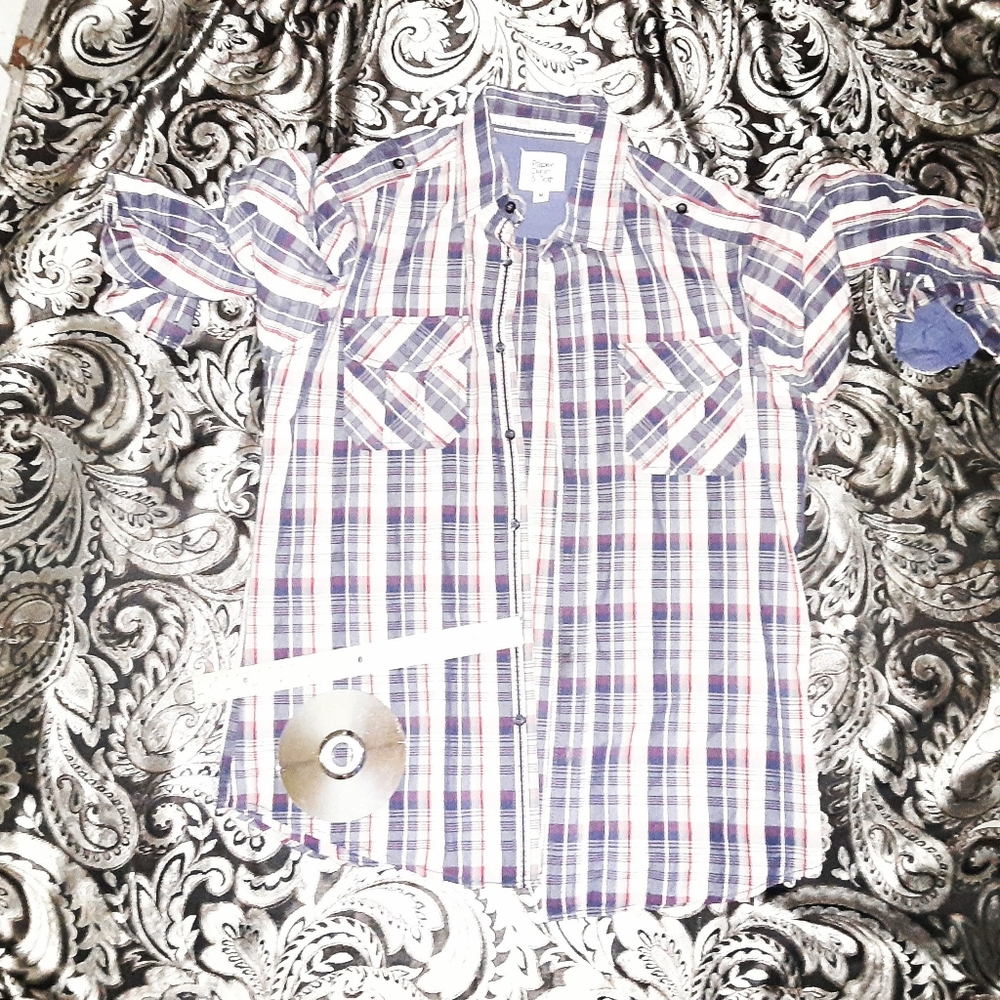 new PAPER DENIM CLOTH medium mens blue shirt